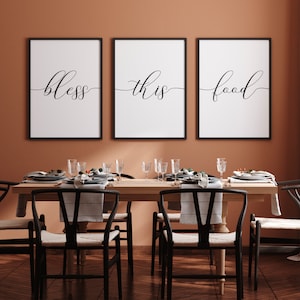 christian Dining Room Wall Art, Bless This Food Sign, Kitchen Wall Decor, Kitchen Wall Art, Kitchen Decor, Kitchen signs, Christian Wall Art