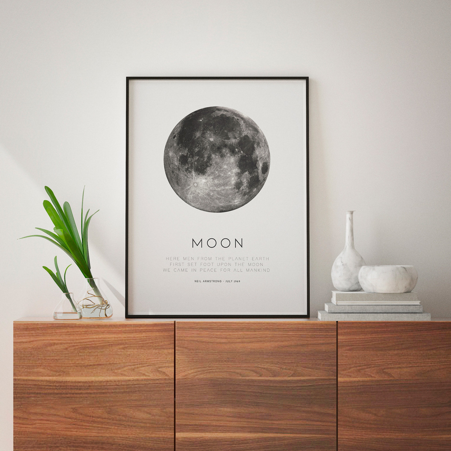 Moon Phases Wall Art, Black and White Moon Phases Poster, Moon Phases ...