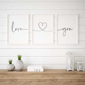 Above Bed Decor Art, I Love You Printable, Romantic Quote Print ...