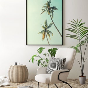 Plantas en vivo, hoja de palma, Verano Svg, Palm Tree Print, decoración de la sala de estar, arte de la pared de California, arte de la pared costera, regalo de los amantes de la playa imagen 8