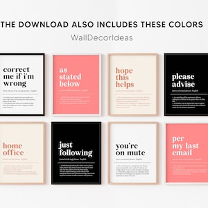 Funny Office Prints, Office Wall Art, Set of 8 Printable Office, Office ...