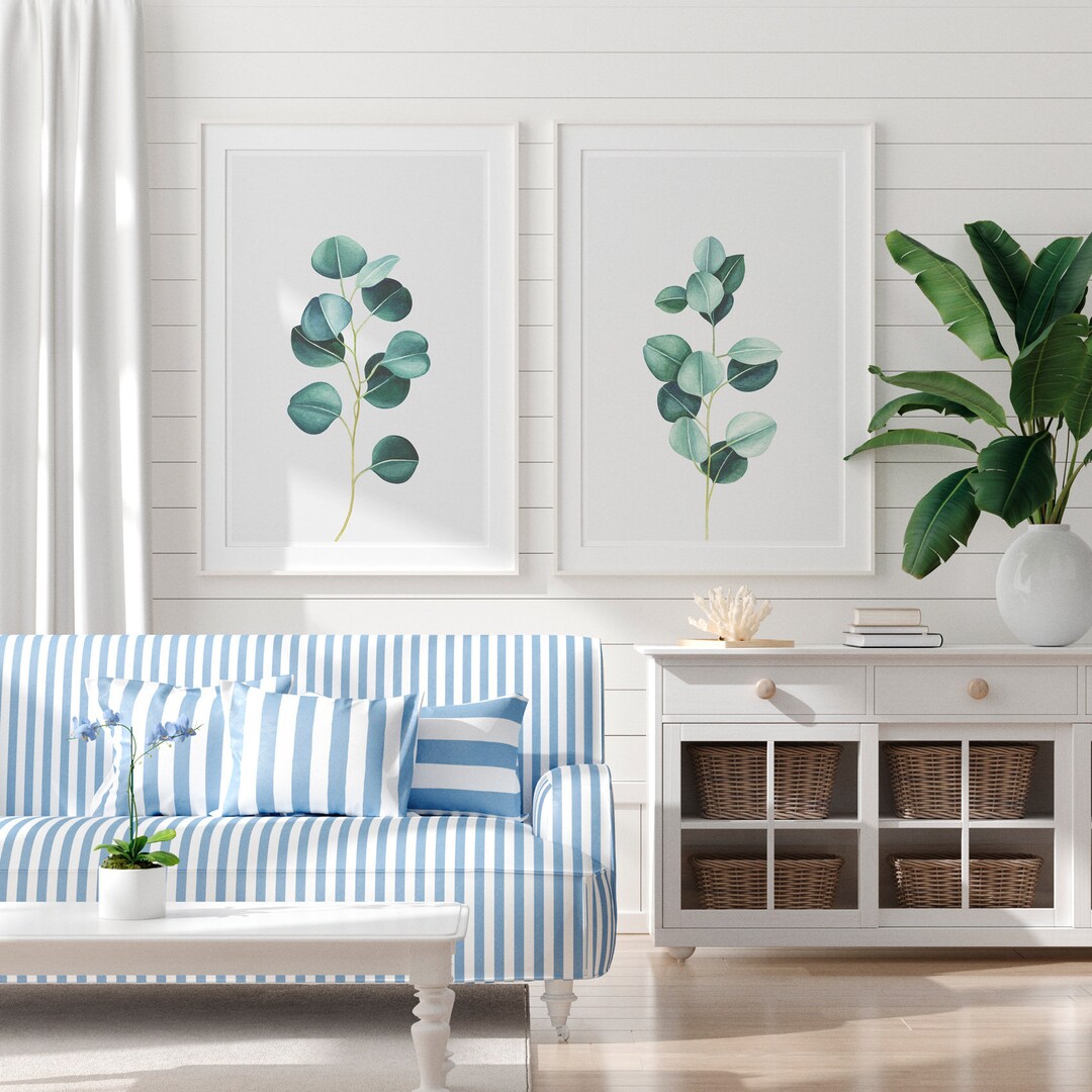 Bedroom Wall Decor Printable, Set of 2 Wall Art, Botanical Prints ...