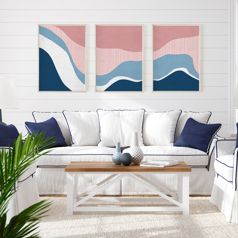Boho Wall Art Set of 3, Mid Century Modern Printable Art, Farmhouse Wall Decor, Bedroom Prints, Boho Wall Art, Abstract Prints, Rustic Home image 7