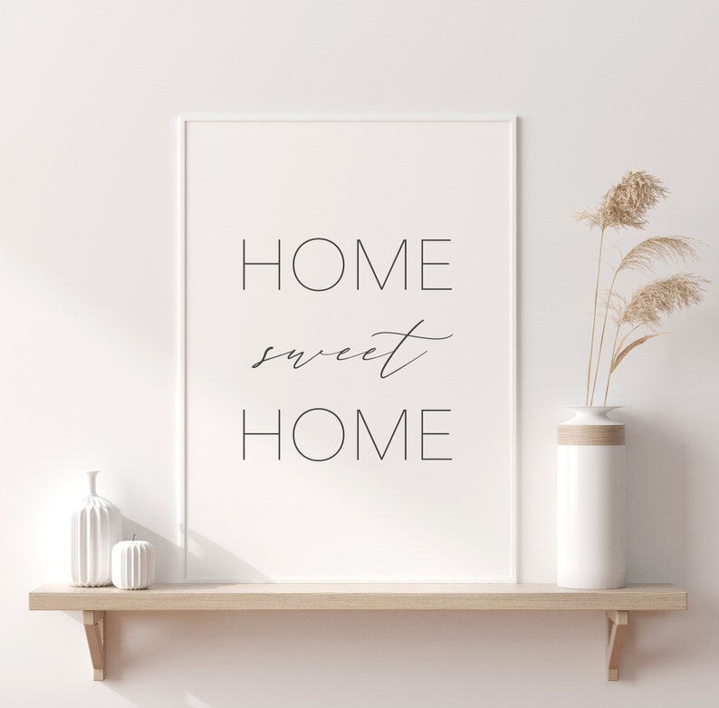 Sweet Home Printable, Wall Decor Scandinavian, Living Room Wall Art, Wall Prints Bedroom, Minimalist Print, Inspirational Quote, Poster image 4