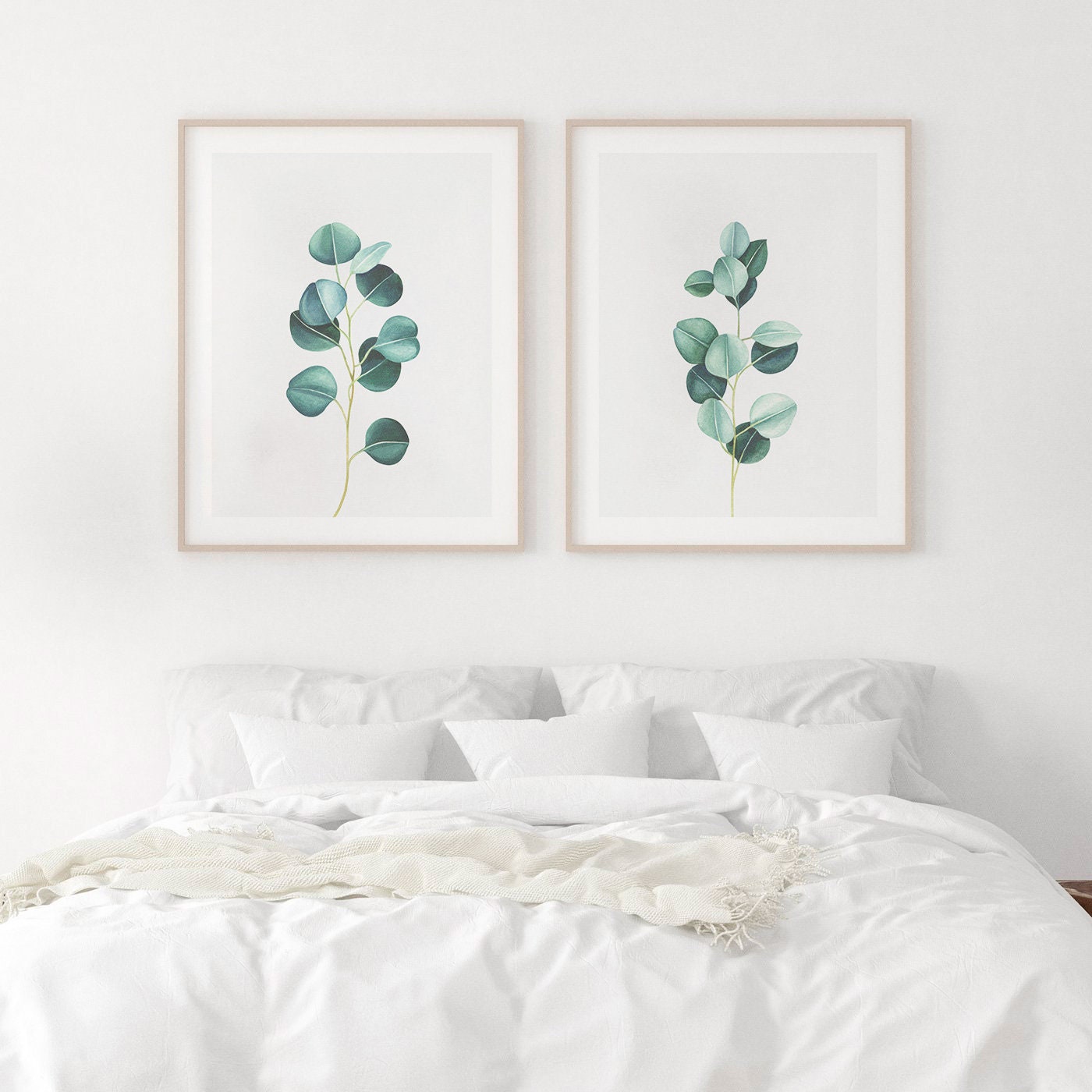 Bedroom Wall Decor Printable Set of 2 Wall Art Botanical | Etsy
