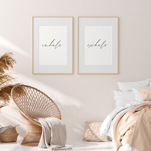 Inhale Exhale Printable, Inhale Exhale Wall Art , Wall Art Set Of 2, Inhale Exhale Print, Bedroom Decor, Yoga Printable, Boho Bedroom image 5