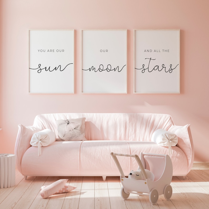 Nursery Wall Decor Set of 3 You Are Our Sun Our Moon and All Etsy