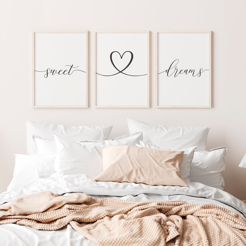 Sweet Dreams Wall Decor Bedroom Wall Art Sweet Dreams Heart Etsy