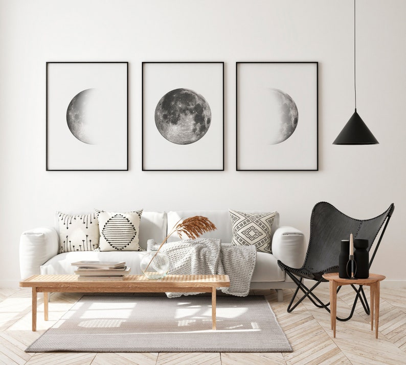 Moon Decor Bedroom Above Bed Decor Home Wall Decor Moon Art Etsy