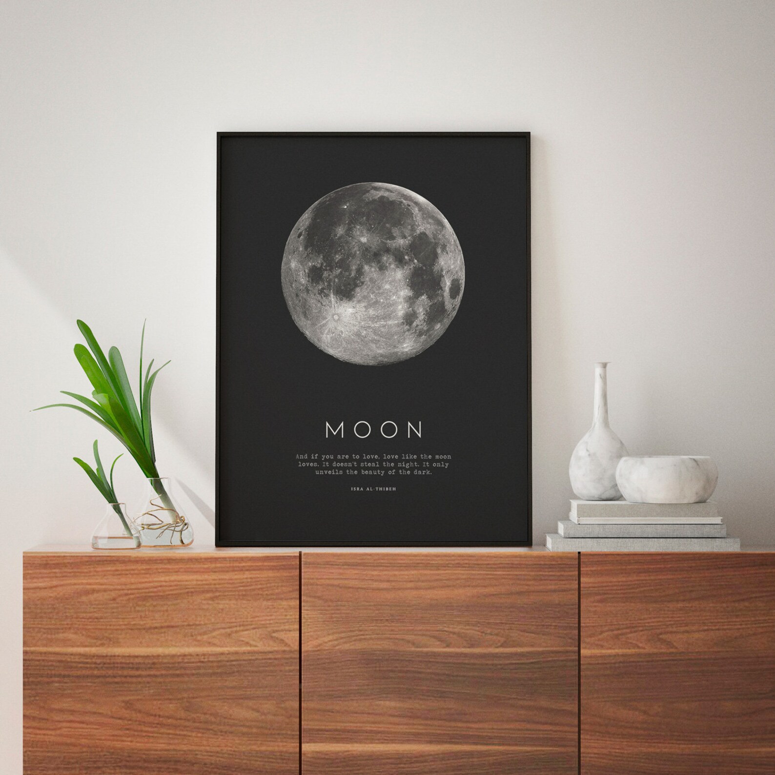 MOON PRINT Craters on the Moon Full Moon Image La Luna La | Etsy