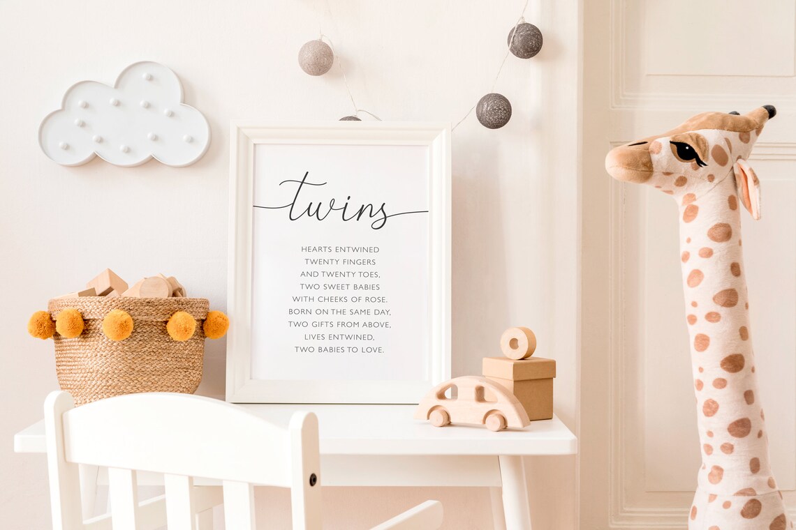 Twins Wall Decor, Twins Print, Twins Nursery Print, Twin Print, Twins ...