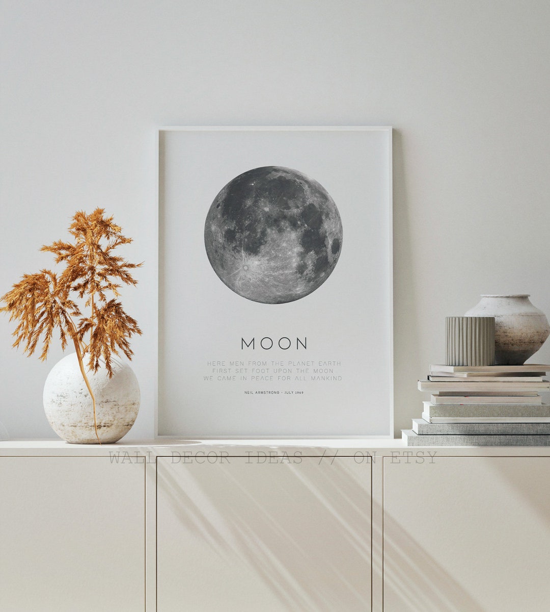 Moon Phases Wall Art, Black and White Moon Phases Poster, Moon Phases ...