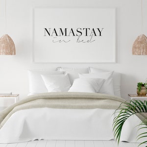 Namastay in Bed, Bedroom Wall Art, bedroom posters, Modern Minimalist Art, Scandinavian print, Typography Print, Namaste wall art, DIGITAL image 3