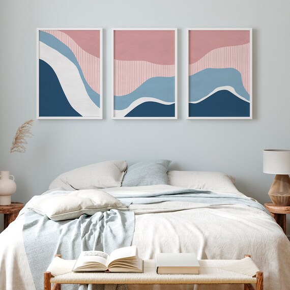 Boho Wall Art Set of 3, Mid Century Modern Printable Art, Farmhouse Wall Decor, Bedroom Prints, Boho Wall Art, Abstract Prints, Rustic Home