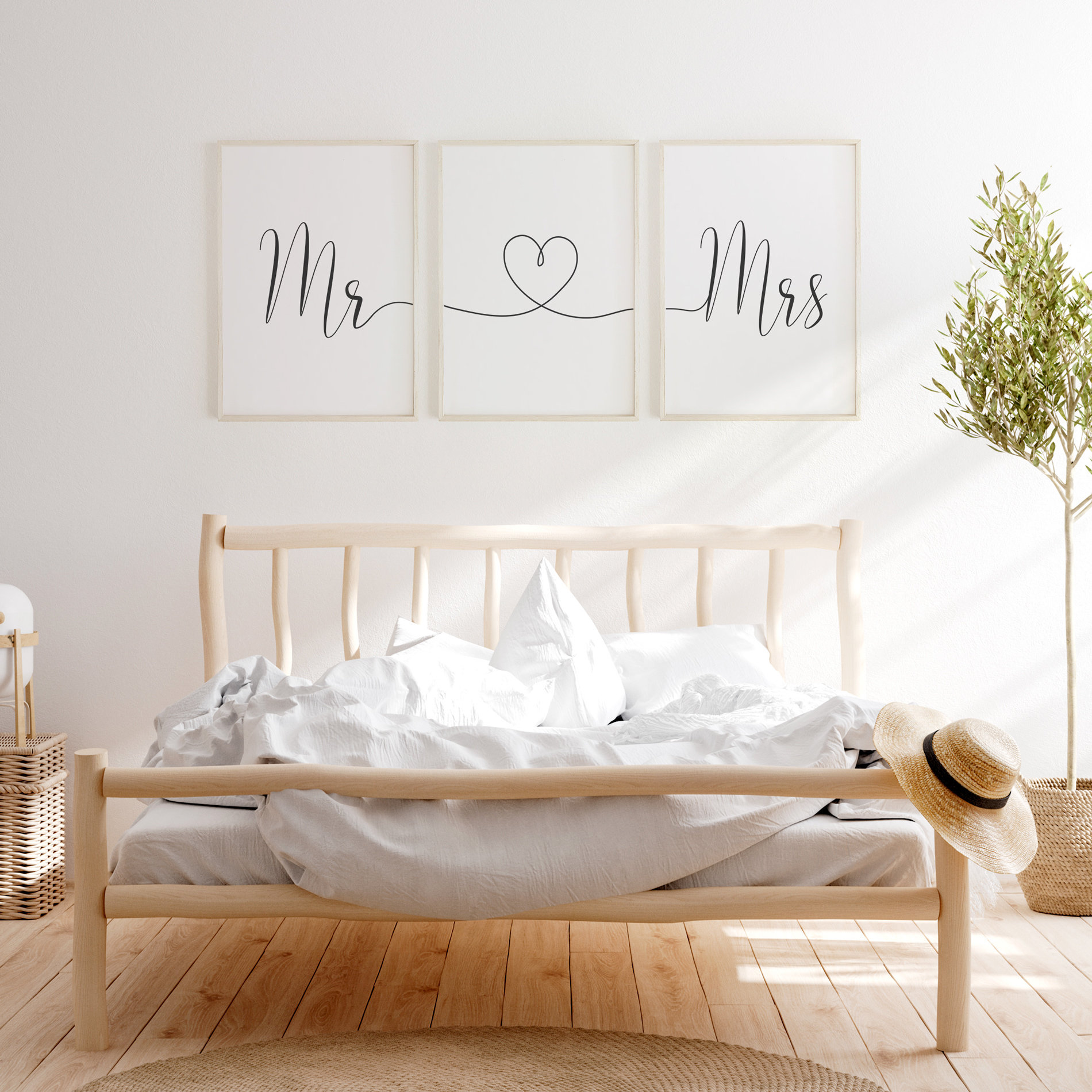 Couple Bedroom Wall Decor Mr and Mrs Printable Romantic | Etsy