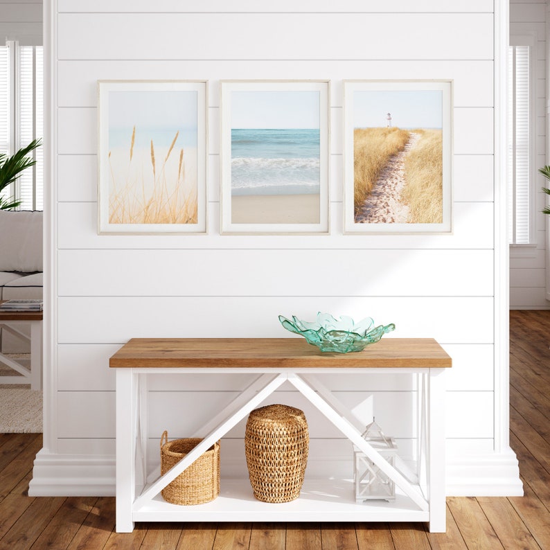 Coastal Wall Art Pastel Prints Set Set of Three Pastel Etsy