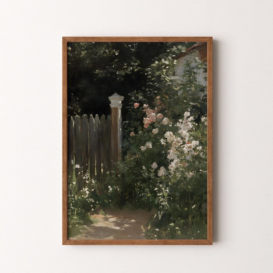 Vintage Garden Path Painting | Rustic Floral Spring Wall Art PRINTABLE ...