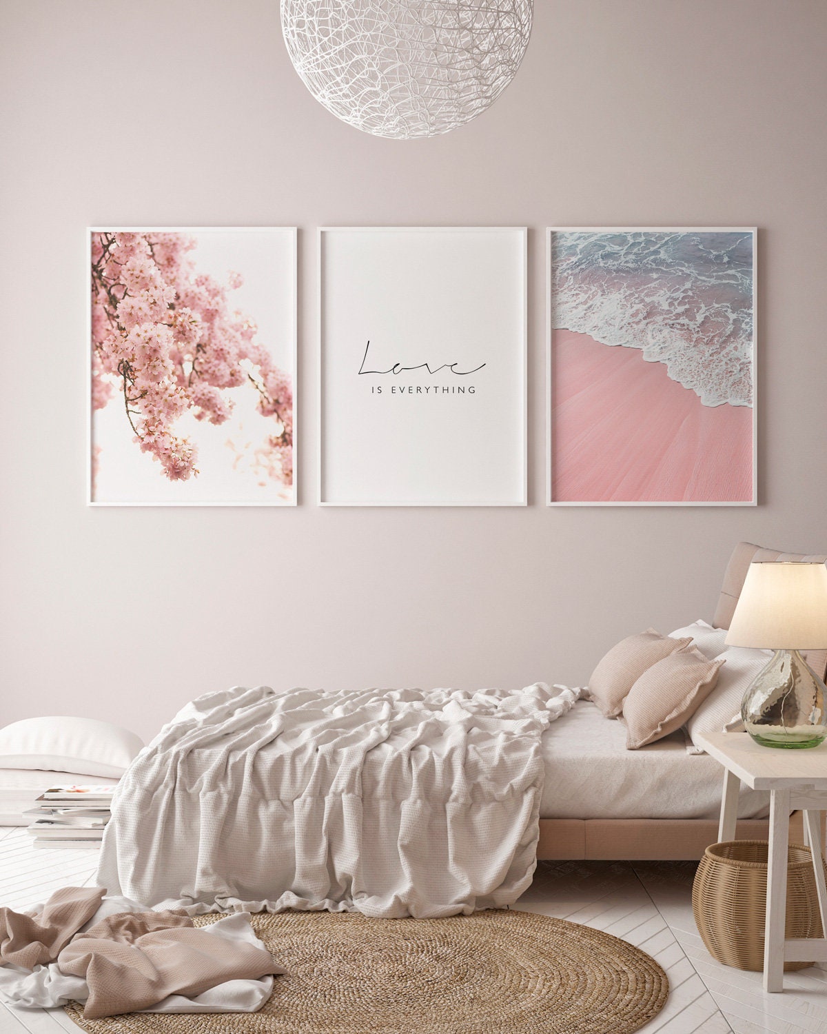 Bedroom Decor Women 3 Piece Wall Art Botanical Print Set | Etsy