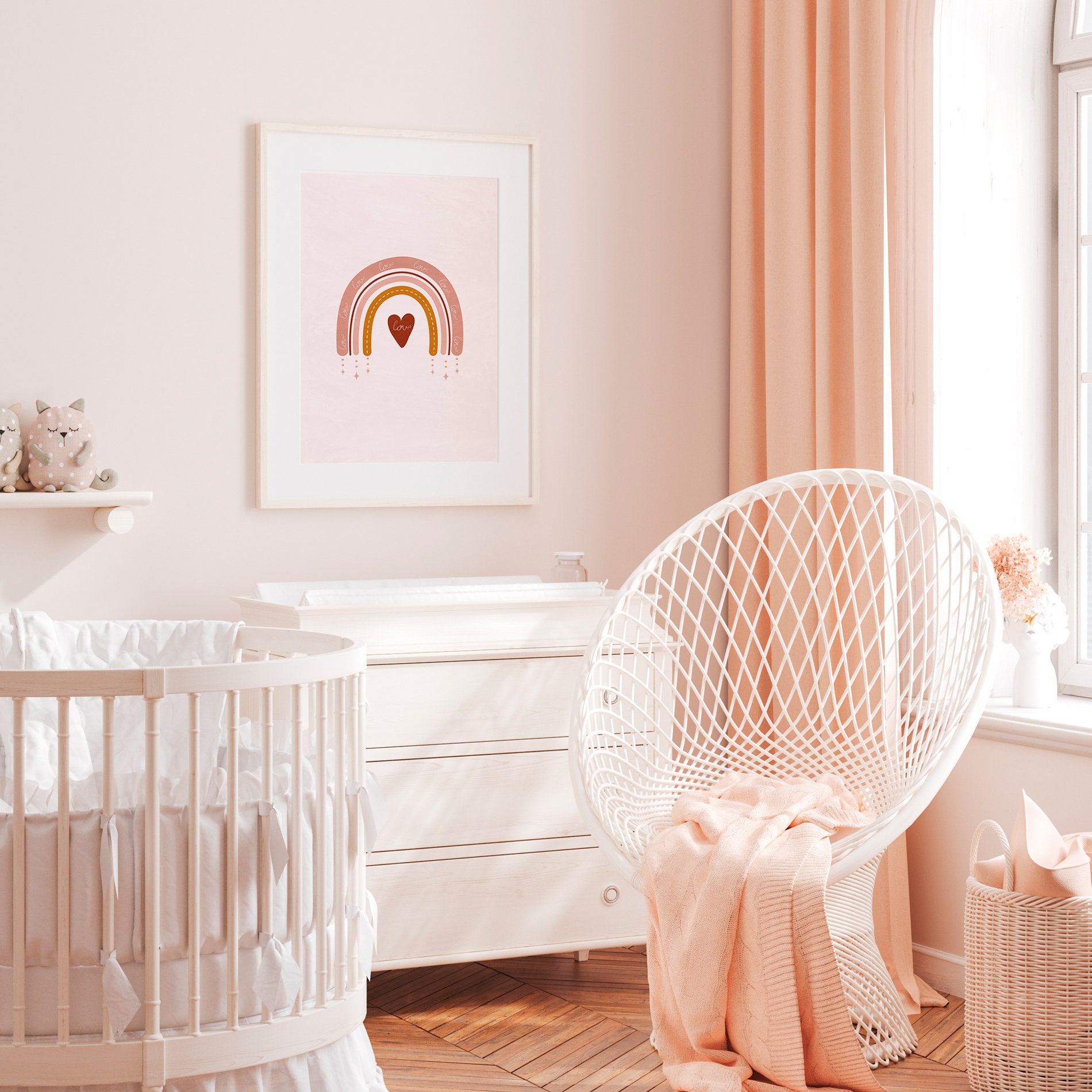 Rainbow Nursery Print, Printable Rainbow, Girl Nursery Print, Baby Room ...