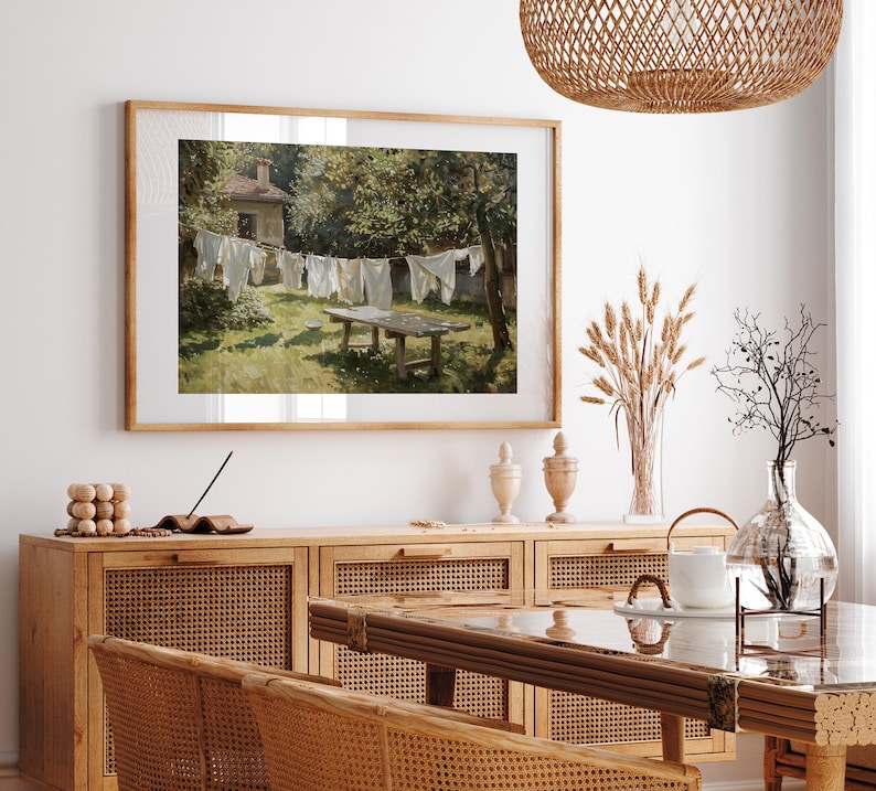 Vintage Farmhouse Laundry Room Art | Country Style Oil Painting ...