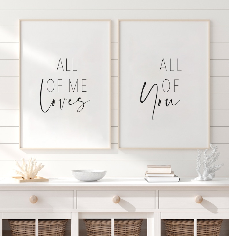Sprüche Poster „All Of Me Loves All Of You“ – Premium Druck Auf 300 G/m² Papier, DIN A4 Oder A3, Made In Germany