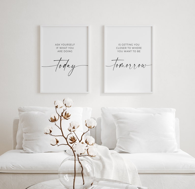 Ask Yourself Printable Home Wall Decor Set of 2 Prints Etsy
