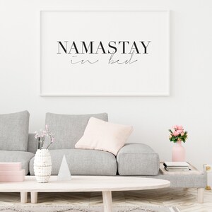 Namastay in Bed, Bedroom Wall Art, bedroom posters, Modern Minimalist Art, Scandinavian print, Typography Print, Namaste wall art, DIGITAL image 4