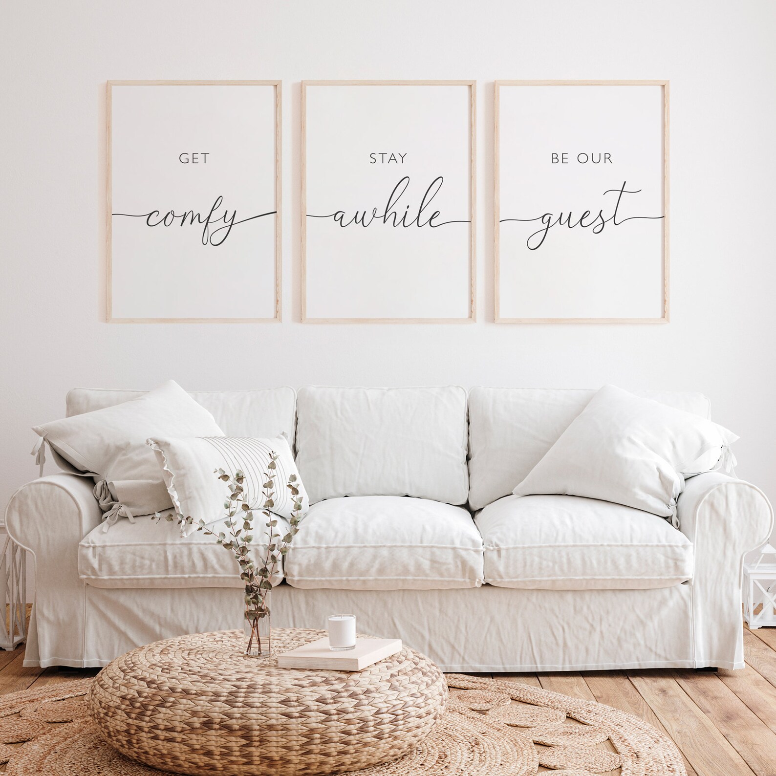 Guest Room Signs, Get Comfy Sign, Stay Awhile Print, Be Our Guest Wall