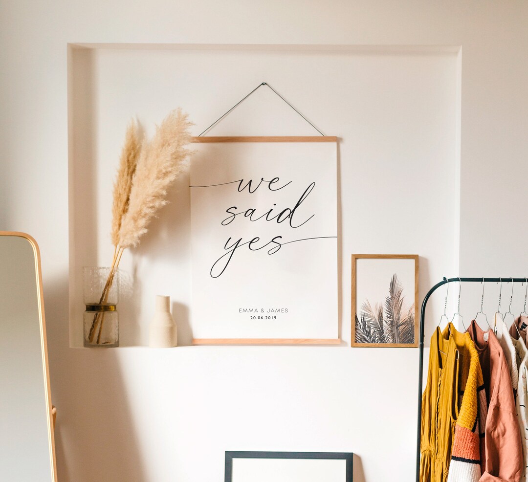 CUSTOM WEDDING PRINT, We Said Yes Print, Custom Engagement Gift ...