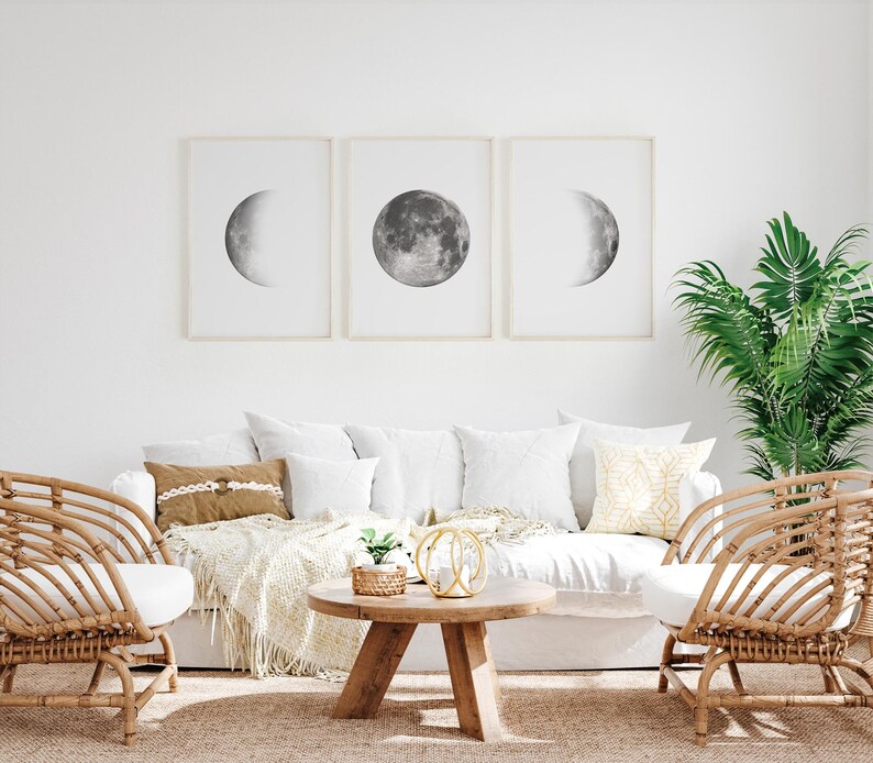 Moon Decor Bedroom Above Bed Decor Home Wall Decor Moon Art Etsy