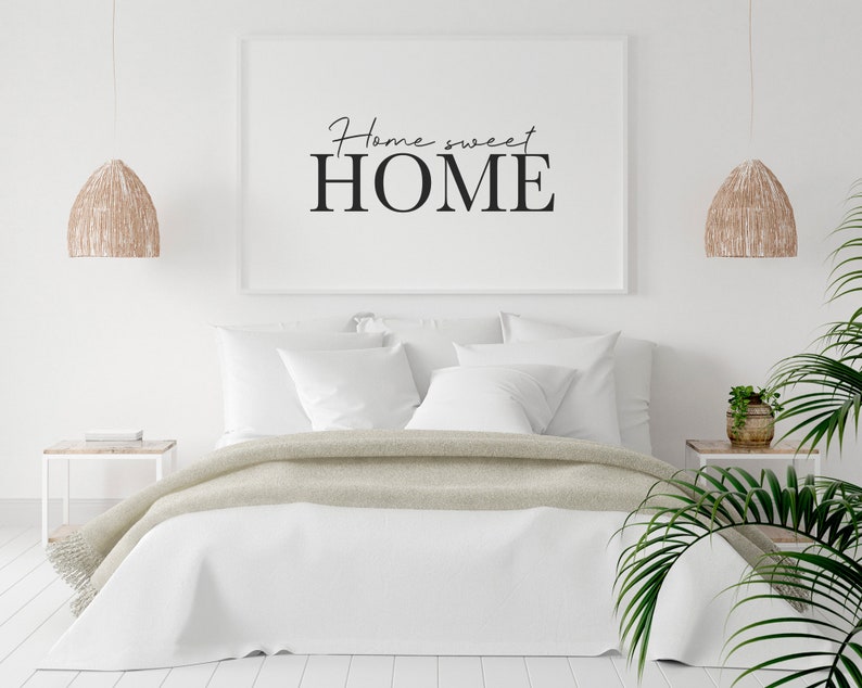 Home Sweet Home Print, Living Room Wall Art, Horizontal Printable ...