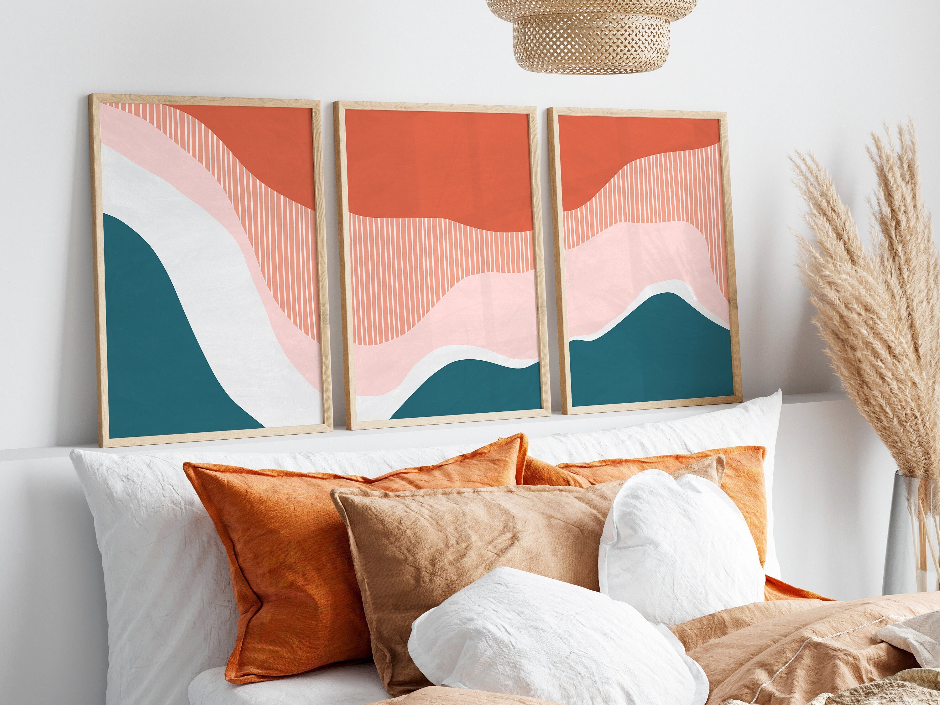 Boho Abstract Wall Art Above Bed Wall Decor Boho Wall Decor - Etsy