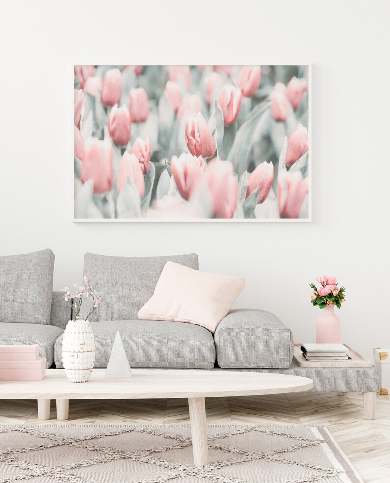 Tulips Print Boho Wall Art Flowers Wall Art Tulips Etsy