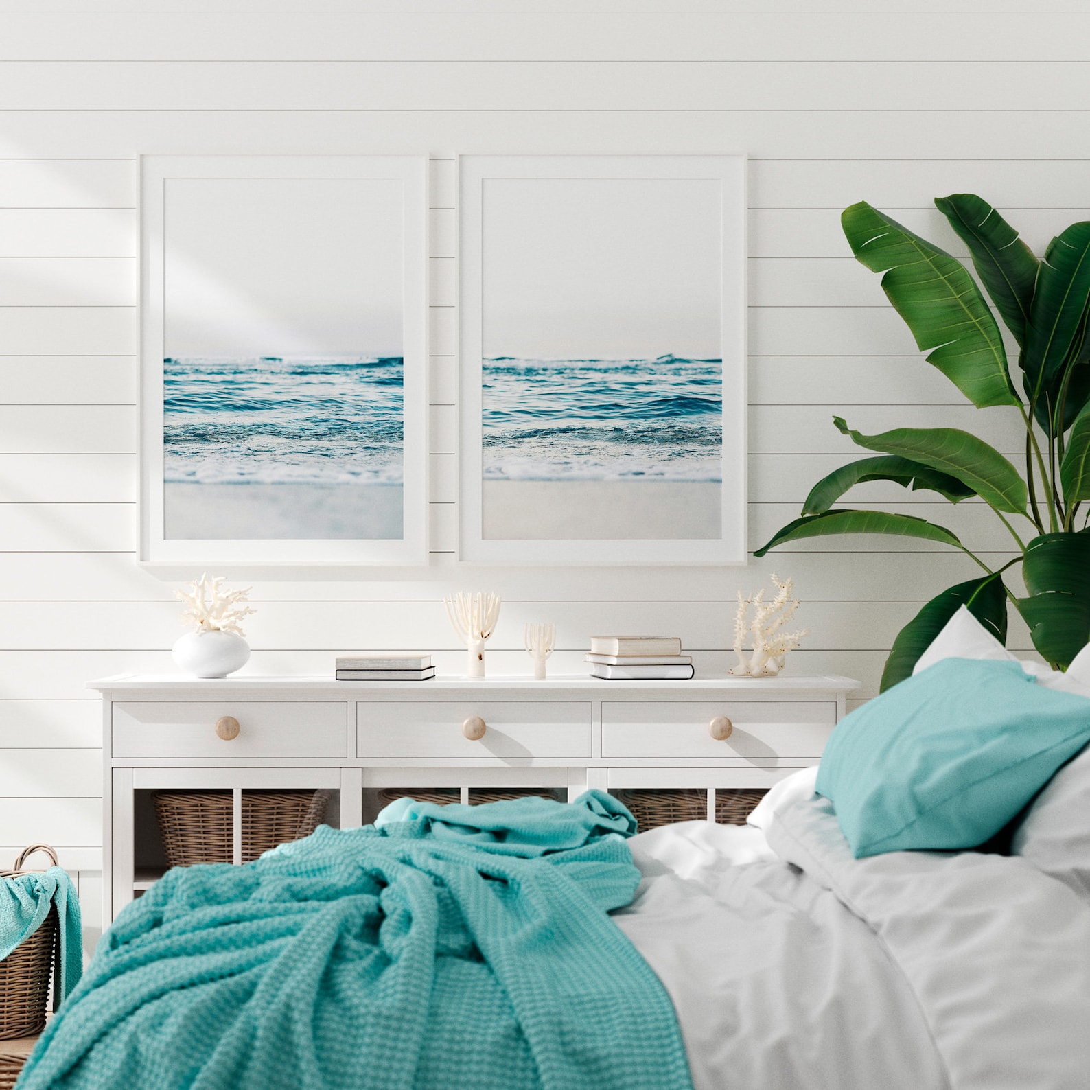 Coastal Wall Decor, Bedroom Wall Decor, Above Bed Wall Art, Beach Print ...