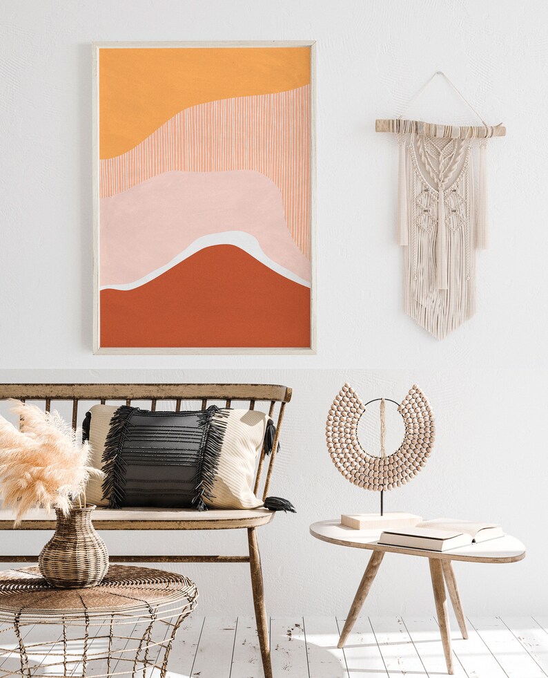 Boho Bedroom Decor Printable Wall Art Abstract Prints | Etsy