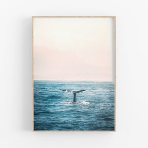 Whale Print, Ocean Wall Decal, Beach Wall Art, Printable Wall Art, Nature Photography, Nursery Print,  Ocean Print, Ocean Wall Art.