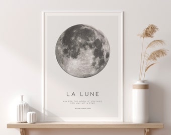 Moon Printable Wall Art, Moon Phases Printable, Moon Phases Print, La Lune Wall Art, Moon Poster, Moon Phases Wall Art, Lunar Phases