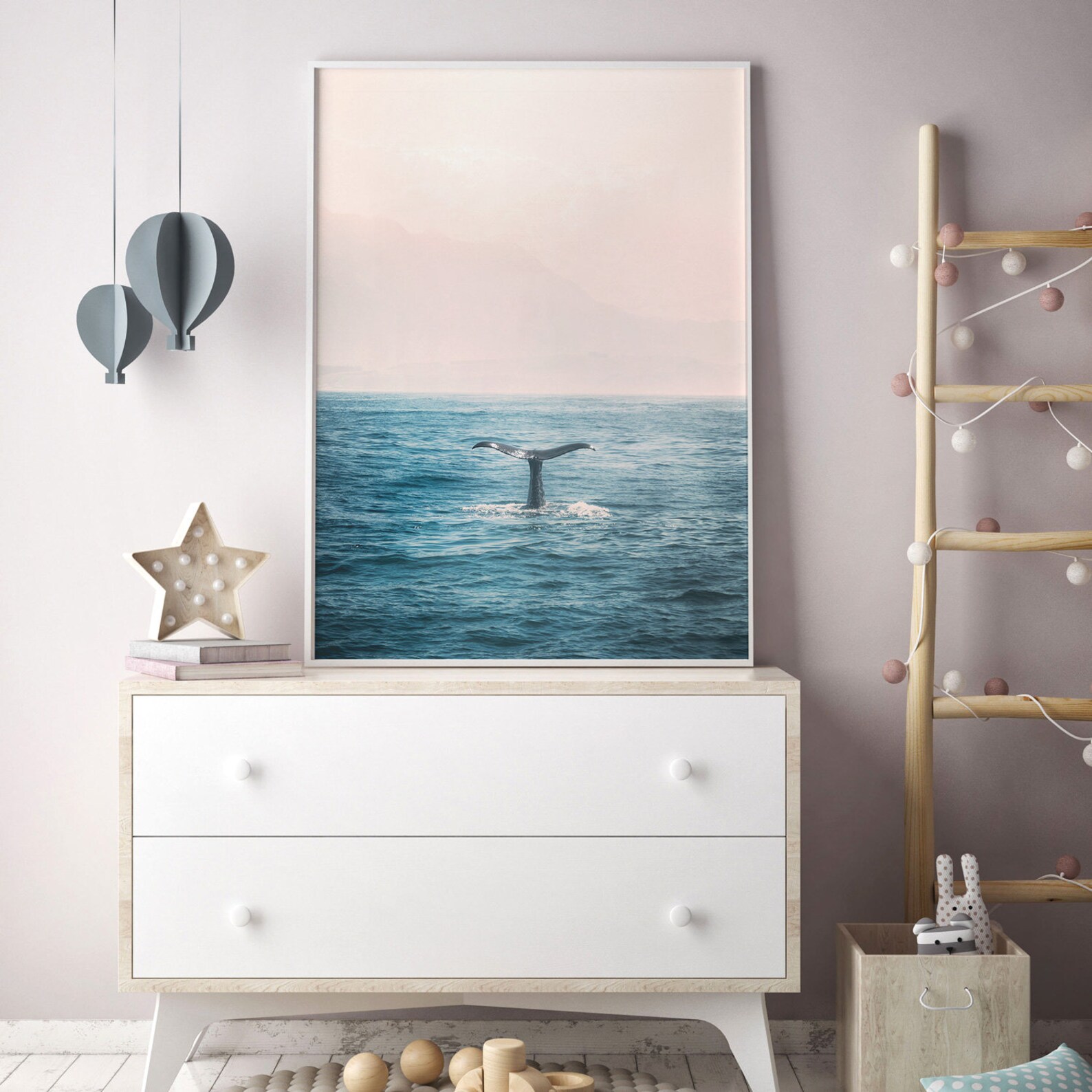 Whale Print Ocean Wall Decal Beach Wall Art Printable Wall - Etsy