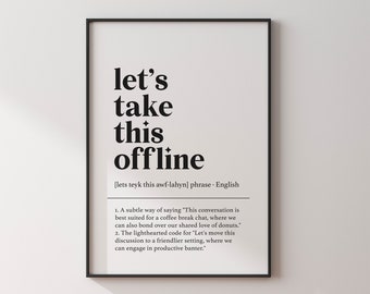 Office Wall Decor, Funny Office Prints, Office Wall Art, Definition Wall Art, Home Wall Decor, Motivation Prints For Work, Printable WallArt