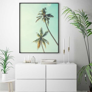 Plantas en vivo, hoja de palma, Verano Svg, Palm Tree Print, decoración de la sala de estar, arte de la pared de California, arte de la pared costera, regalo de los amantes de la playa imagen 6