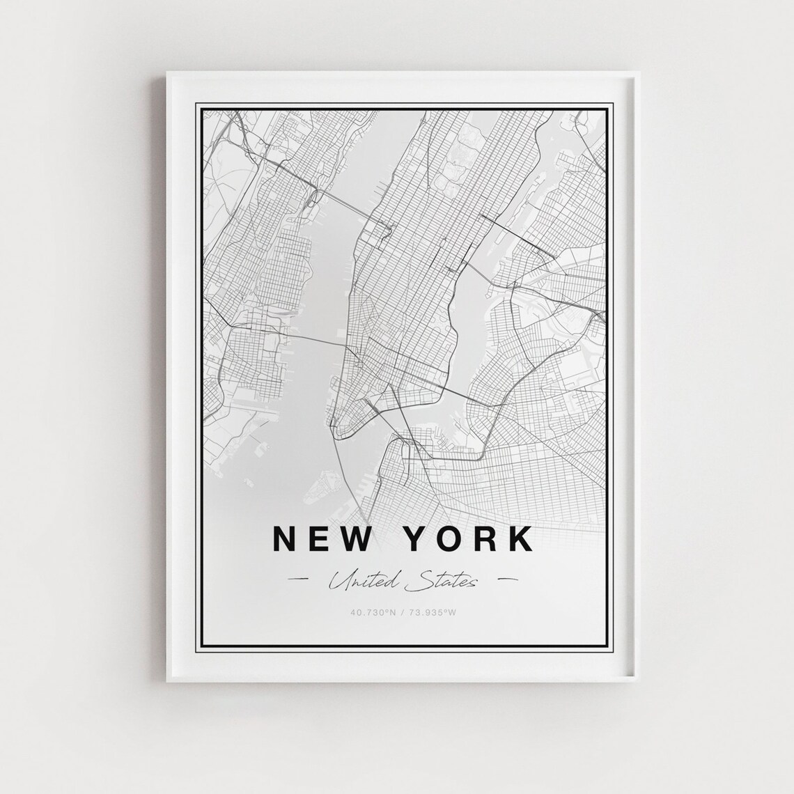 New York Map Print New York City Map Wall Art Prints | Etsy