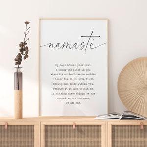 Namaste Printable, Namaste sign, Namaste Printable, Yoga Poster, Namaste Poster, Meditation Print, Yoga Wall Decor, Digital Download