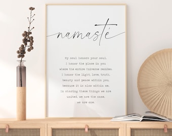 Namaste Printable, Namaste sign, Namaste Printable, Yoga Poster, Namaste Poster, Meditation Print, Yoga Wall Decor, Digital Download
