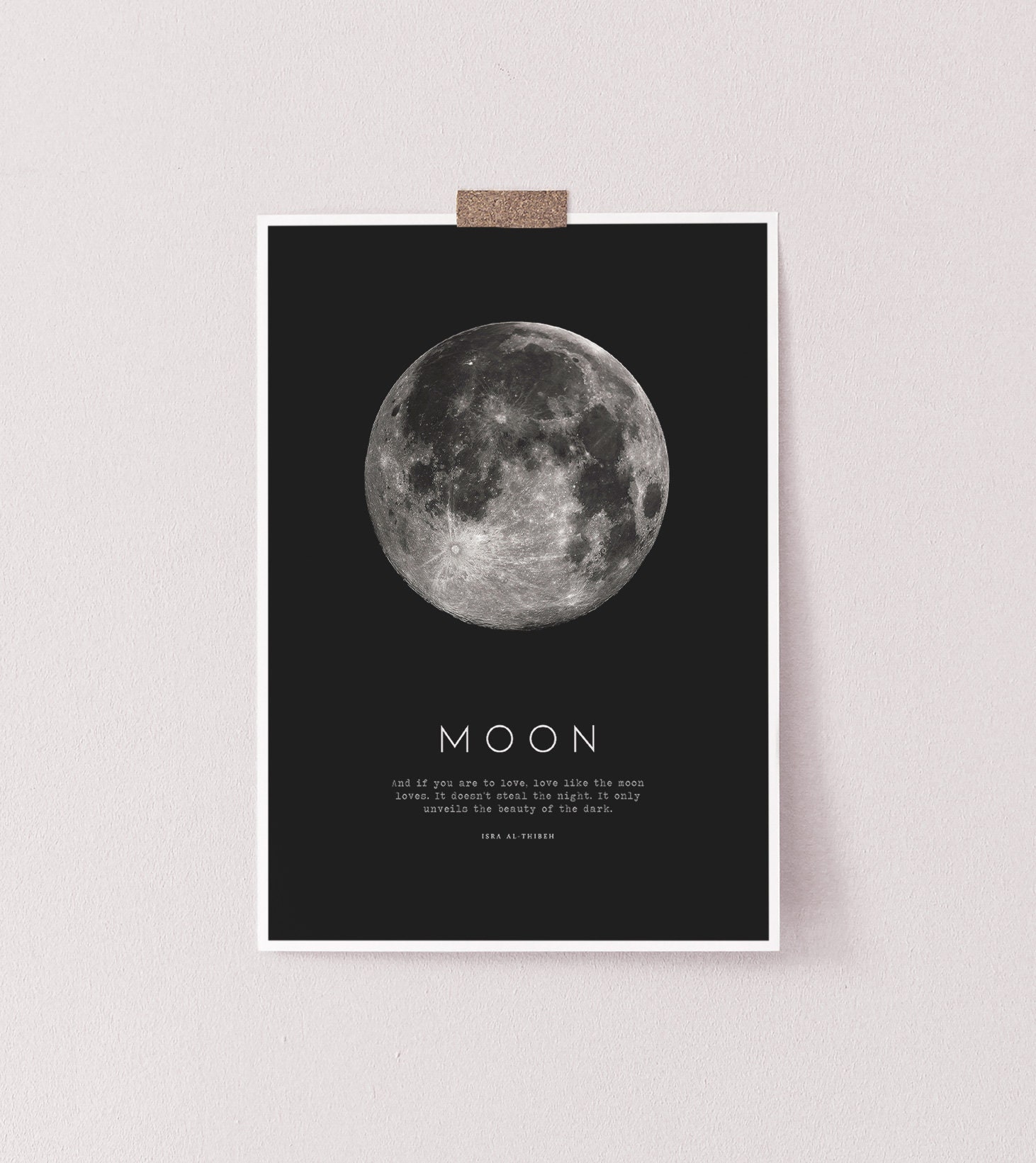 MOON PRINT Craters on the Moon Full Moon Image La Luna La - Etsy