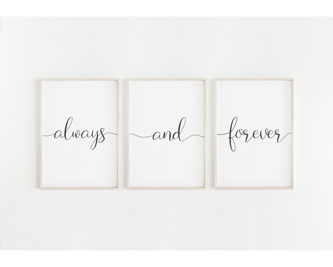 Always and Forever Printable Bedroom Print Set of 3 Above - Etsy