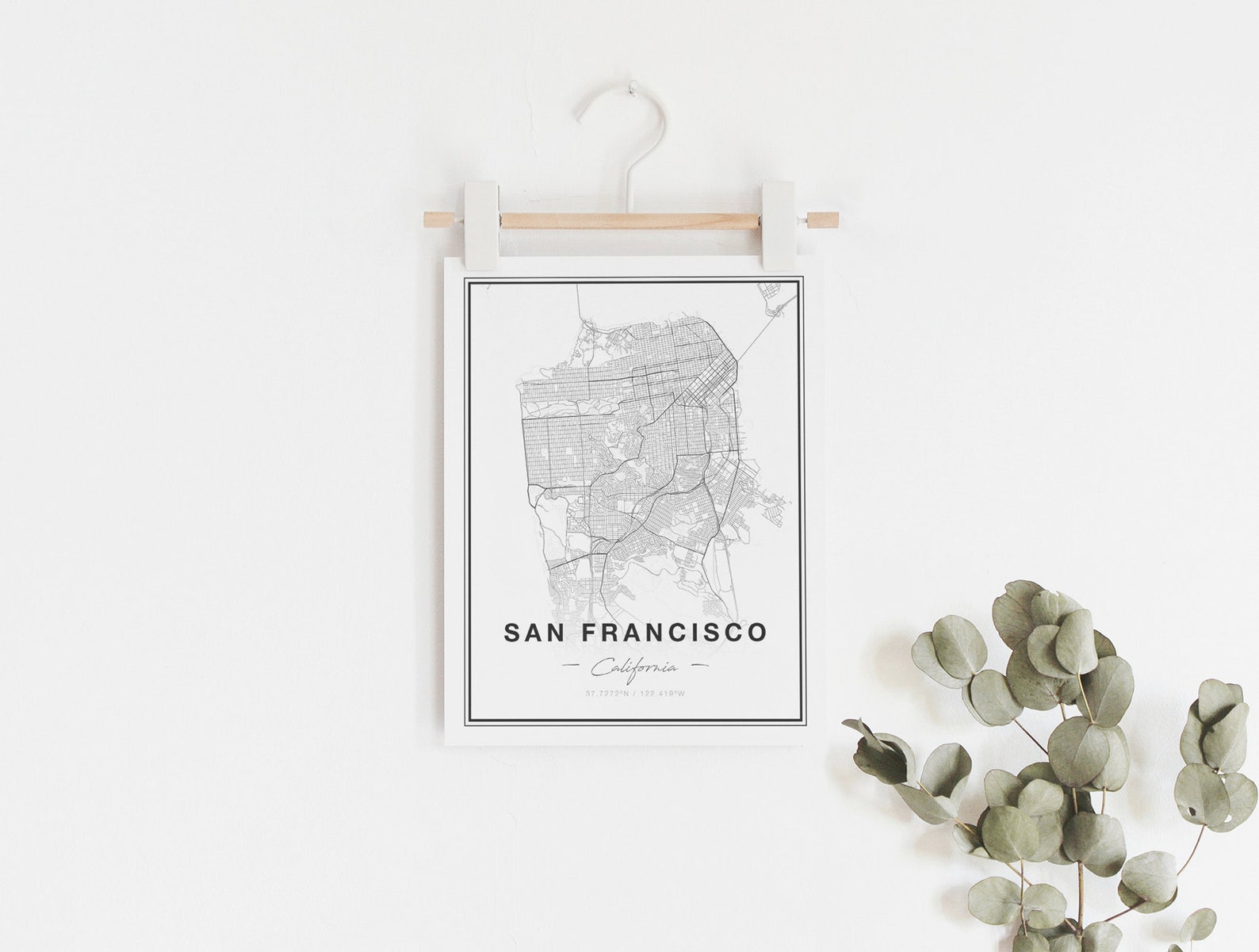San Francisco Map Print California Wall Art San Francisco | Etsy