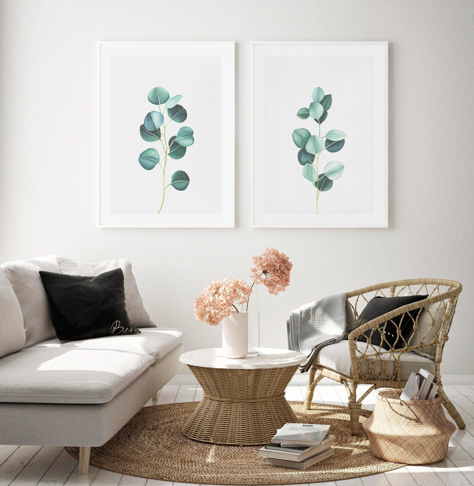Bedroom Wall Decor Printable Set of 2 Wall Art Botanical | Etsy