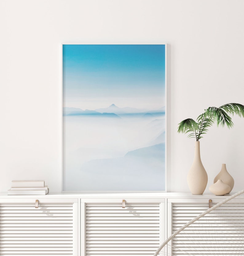 Set of 2 Prints Bedroom Above Bed Decor Mountain Wall Art Etsy