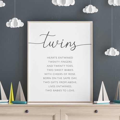Twins Wall Decor, Twins Print, Twins Nursery Print, Twin Print, Twins Poster, Nursery Print For Twins, Nursery Wall Art, Babies Brothers Art