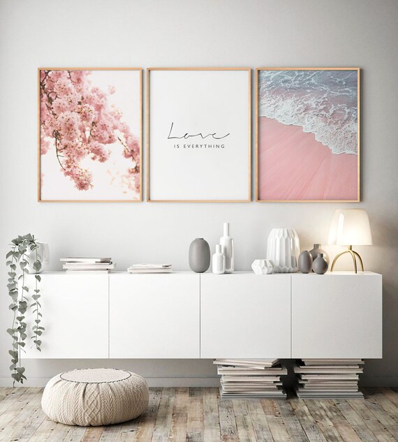 Bedroom Decor Women 3 Piece Wall Art Botanical Print Set Floral Print Wall Art Set Bedroom Decor Women Above Ded Decor Digital Print